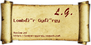 Lombár György névjegykártya